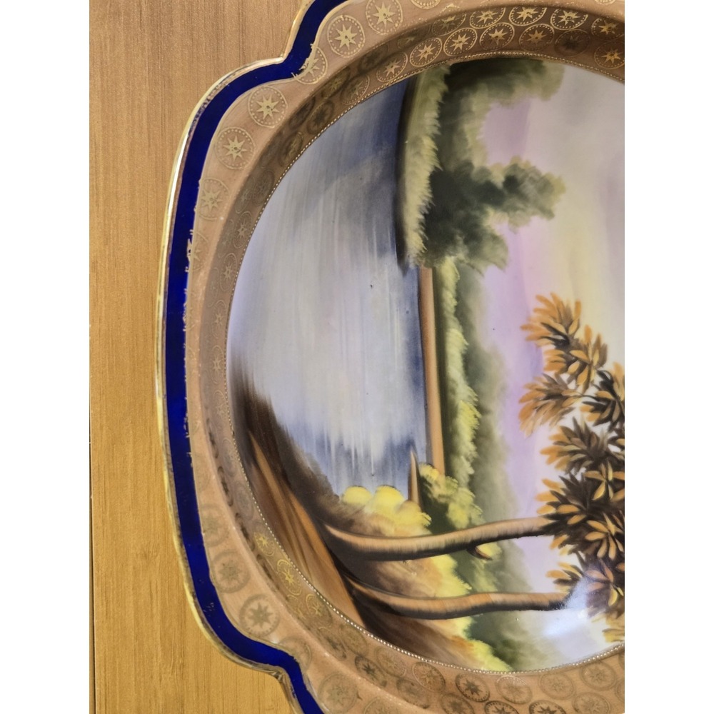 Antique Noritake Nippon Hand-Painted Porcelain Serving Bowl. Some Wear See Pics - Picture 11 of 13